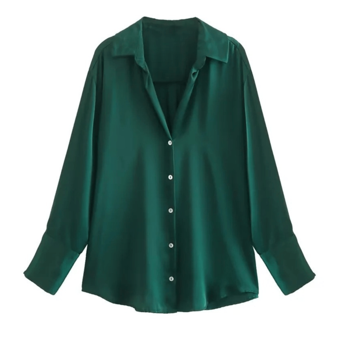 **Chemise Chic Classique Old Money** Emerald Green / XS