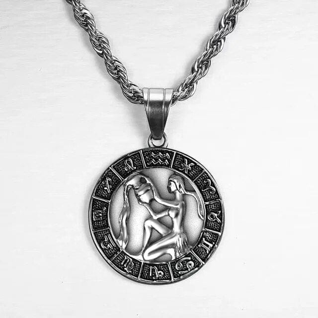 Collier de Signe du Zodiaque Argent - Old Money Aquarius 0