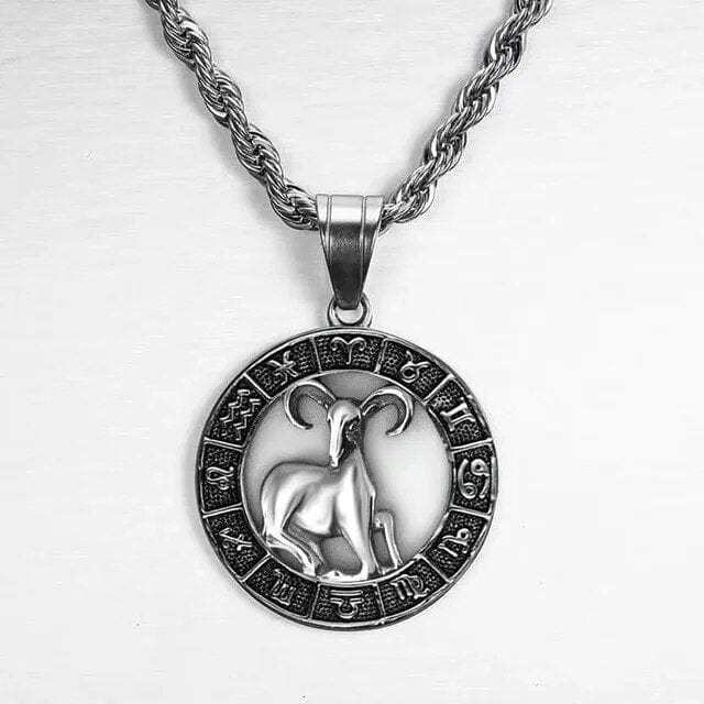 Collier de Signe du Zodiaque Argent - Old Money Aries 0