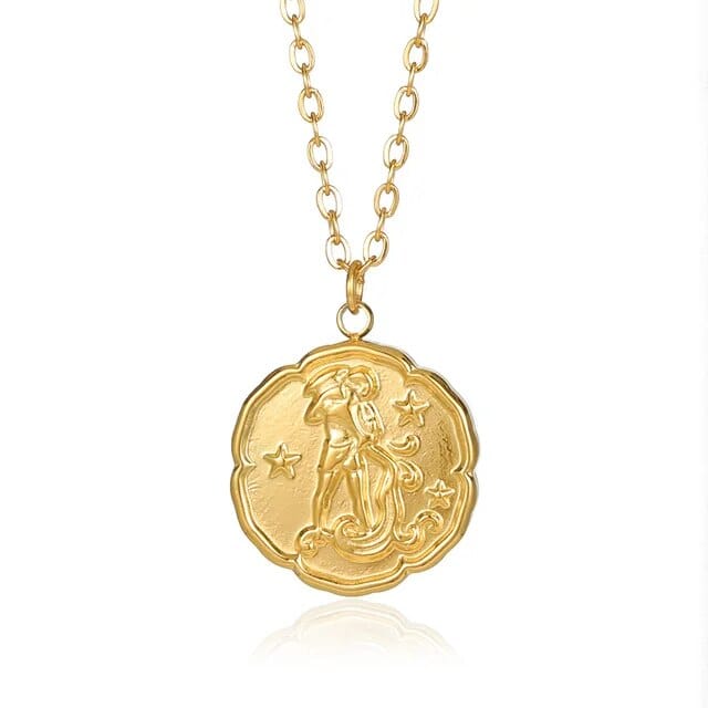 Collier Old Money en Or - Signe du Zodiaque Aquarius