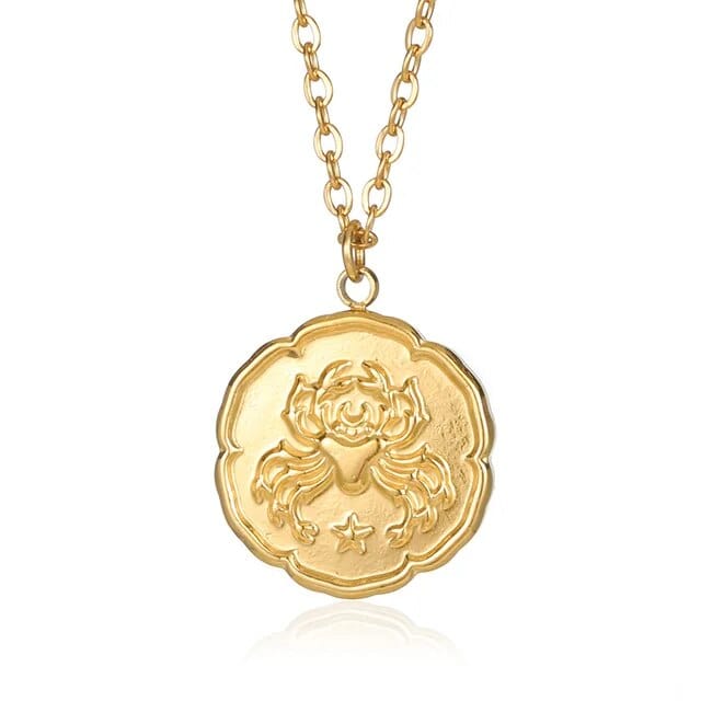 Collier Old Money en Or - Signe du Zodiaque Cancer