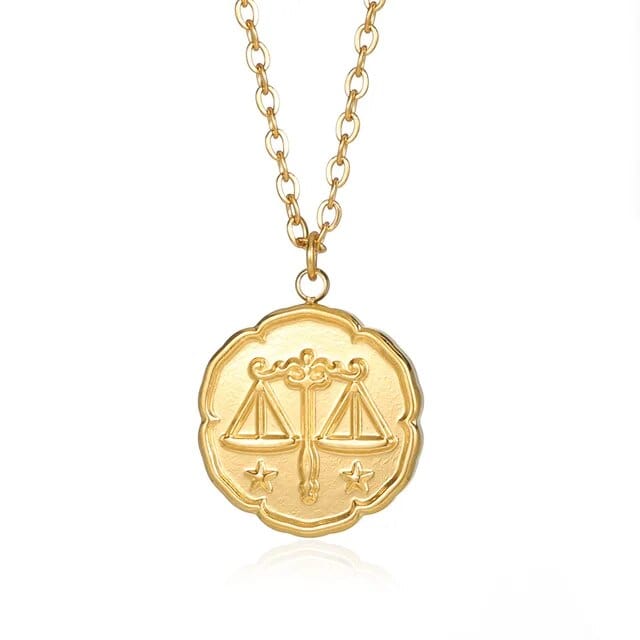 Collier Old Money en Or - Signe du Zodiaque Libra