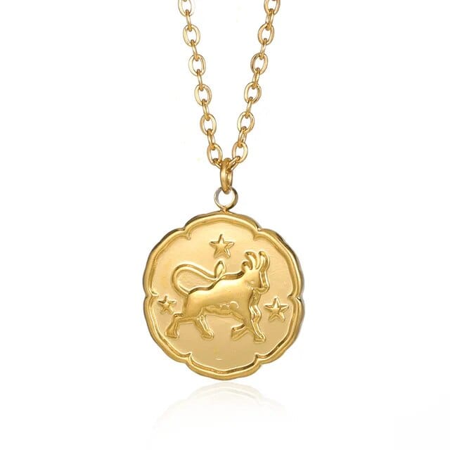 Collier Old Money en Or - Signe du Zodiaque Taurus