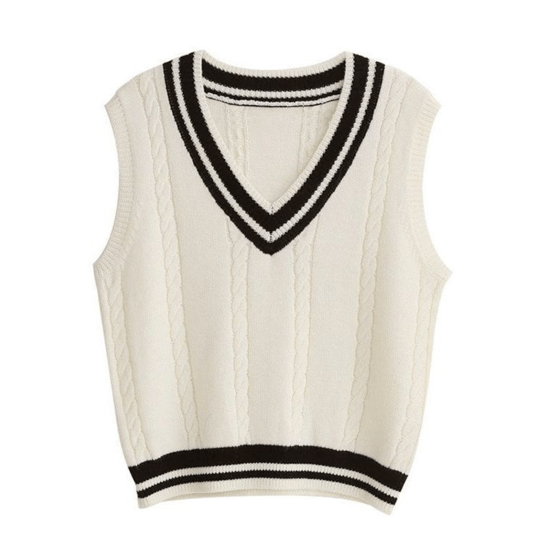 **Gilet Rich Lady Old Money - Élégant et Confortable** White Knitwear