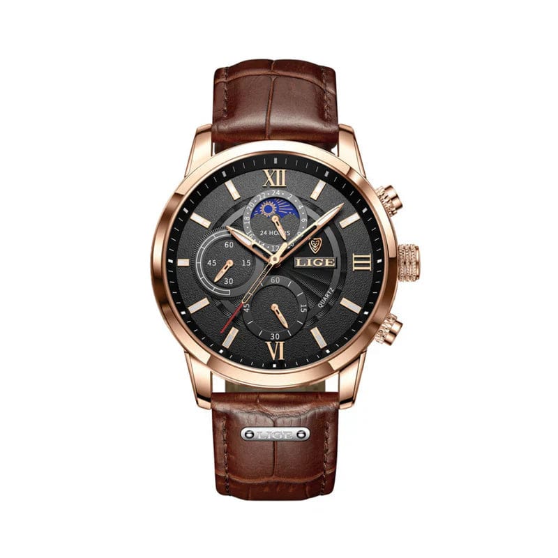 **Montre Lugano Classic (Étanche) - Old Money** Brown / Black