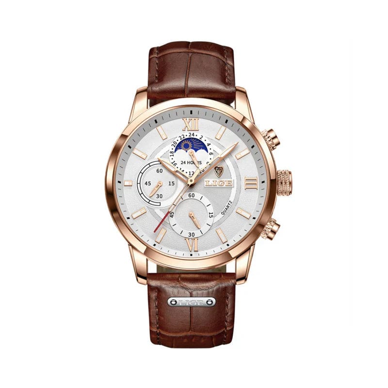 **Montre Lugano Classic (Étanche) - Old Money** Brown / White