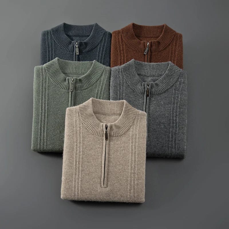 Old Money 100% Cardigan Cashmere Half Zip