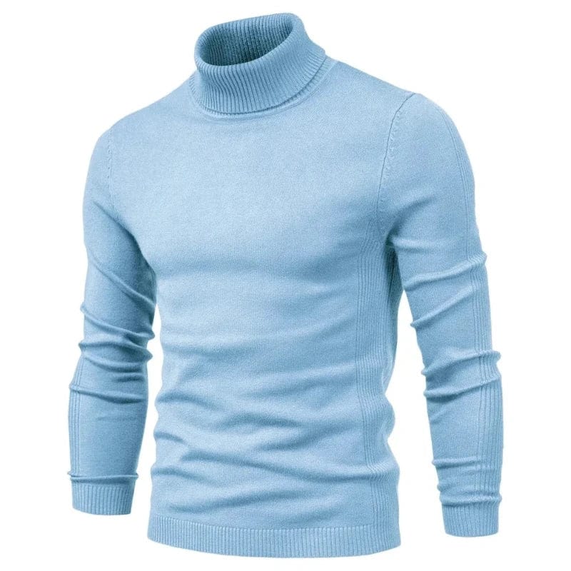 **Old Money Gstaad Wool Turtleneck - Luxe pour l'Homme Moderne** Skye Blue / S