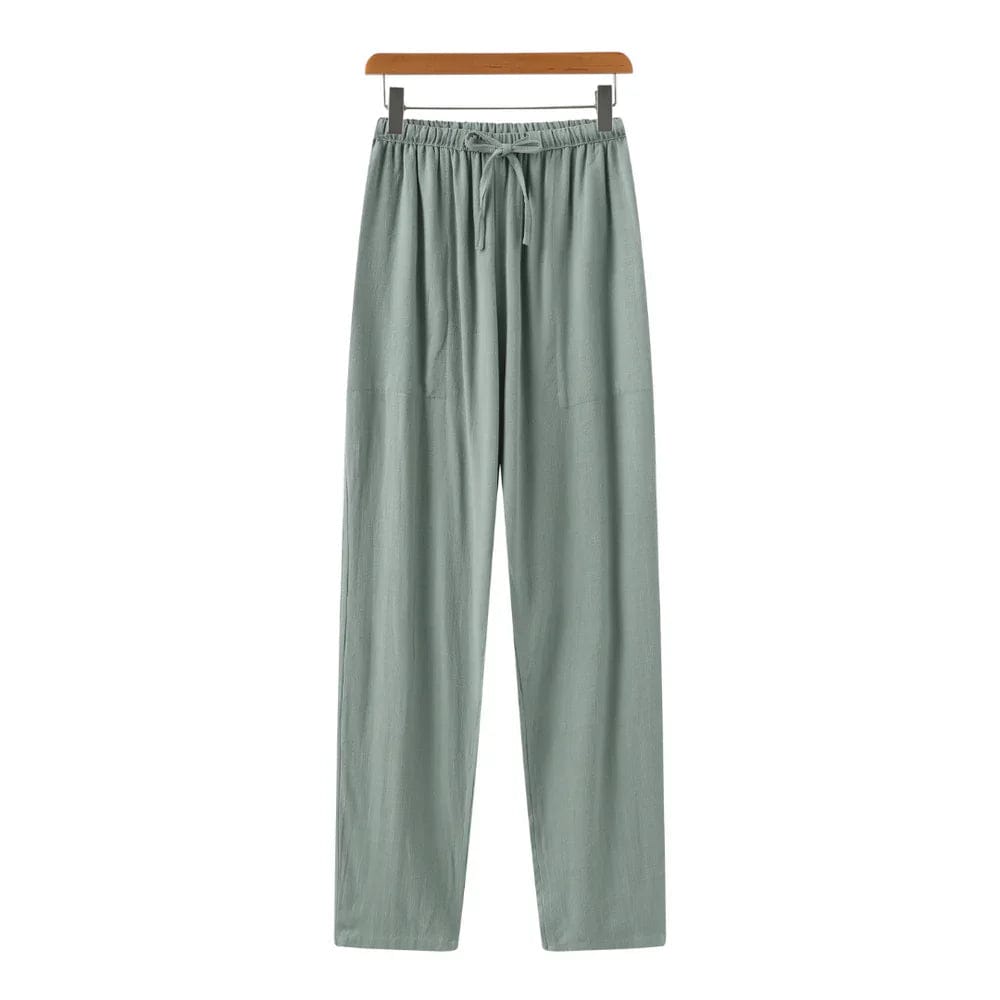 **Old Money Marrakech - Pantalon Linen Slim Fit** Green / S