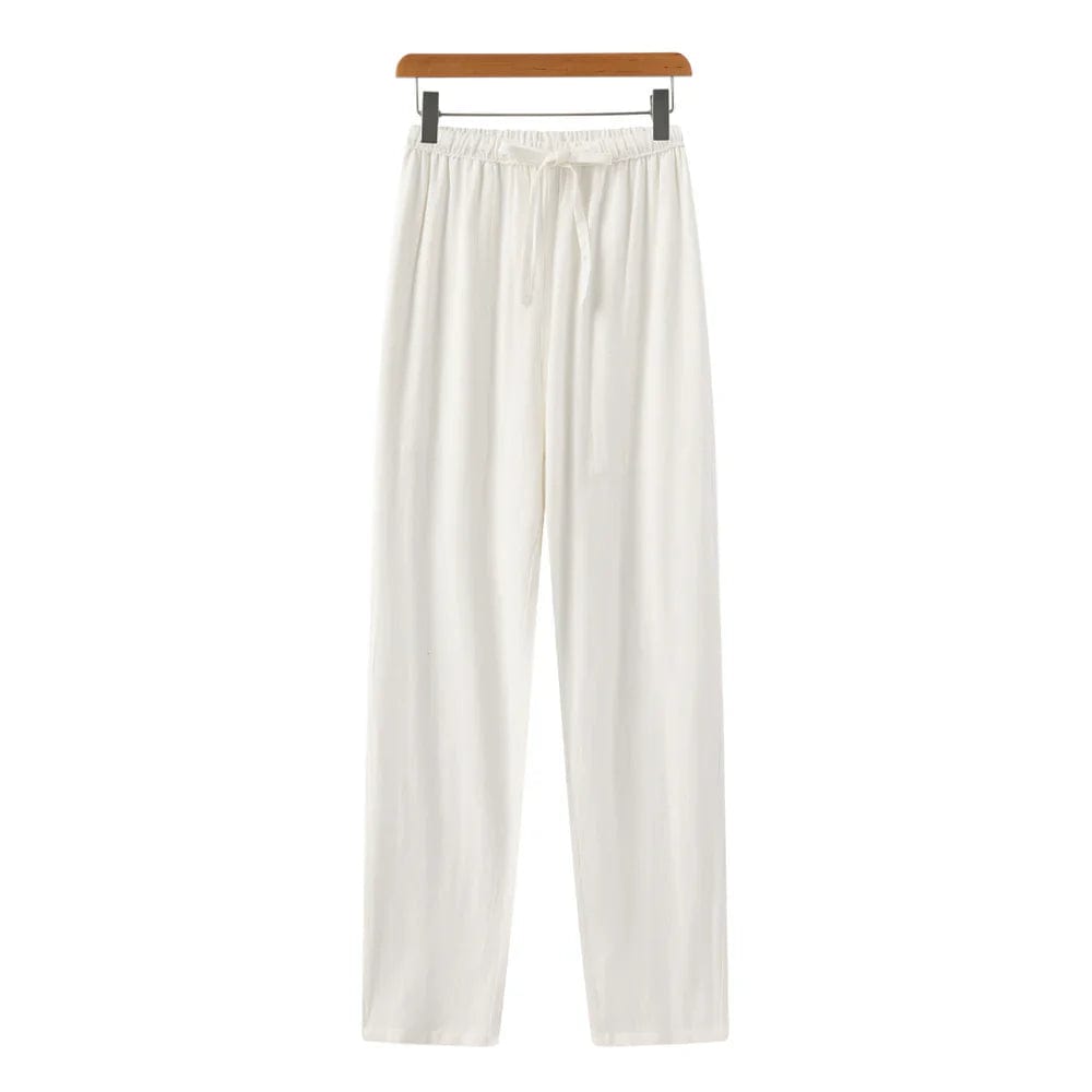 **Old Money Marrakech - Pantalon Linen Slim Fit** White / S