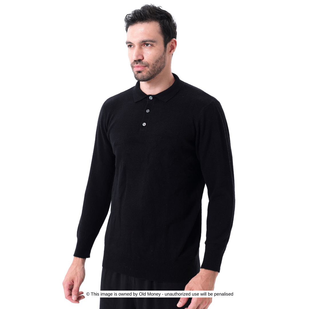 **Old Money Polo Homme 100% Cashmere - Luxe et Confort**