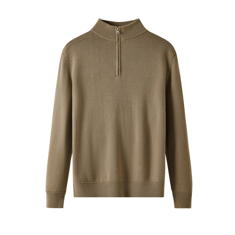 **Old Money Premium 100% Wool Zip Up** Beige / S