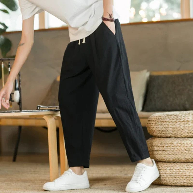 **Pantalon en coton Old Money Cancun - Confort et élégance** Black / S