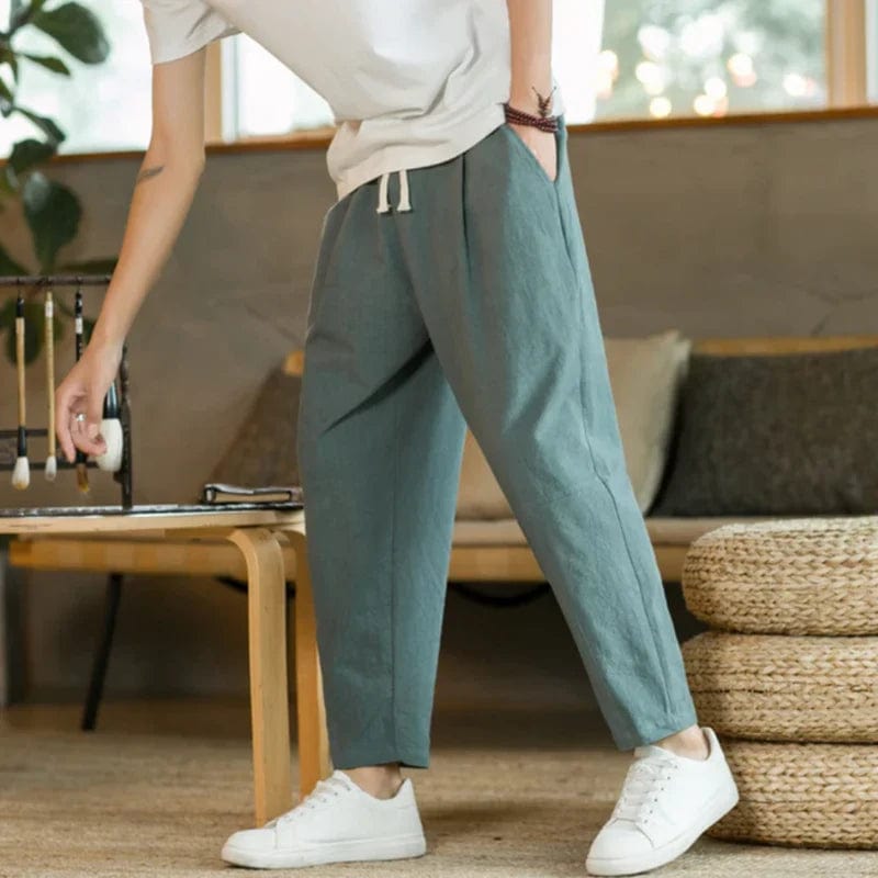 **Pantalon en coton Old Money Cancun - Confort et élégance** Green / S