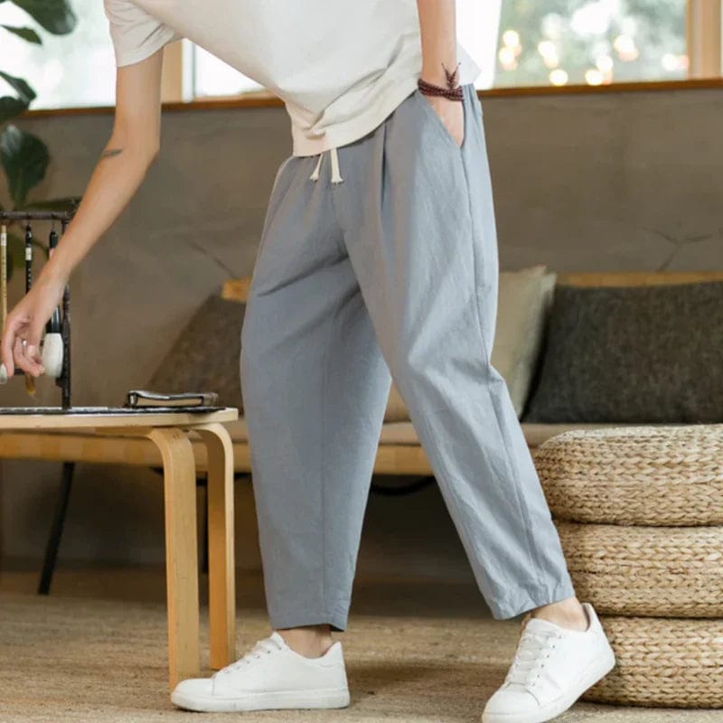 **Pantalon en coton Old Money Cancun - Confort et élégance** Light Gray / S