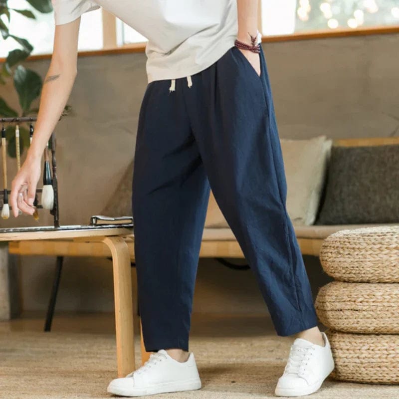 **Pantalon en coton Old Money Cancun - Confort et élégance** Marine / S