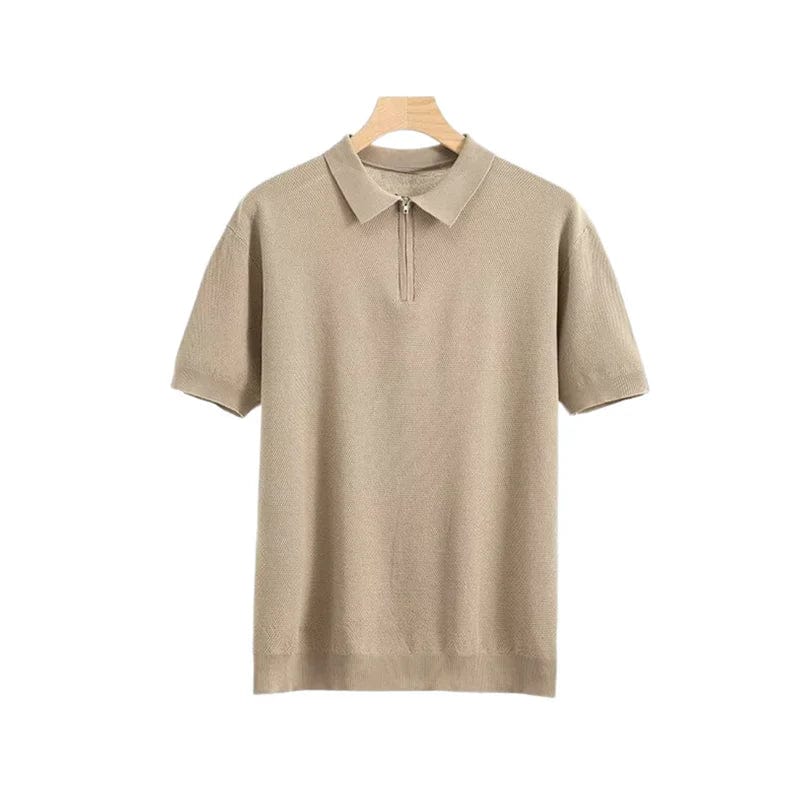 **Polo Old Money Marbella à Fermeture Éclair** Beige / S