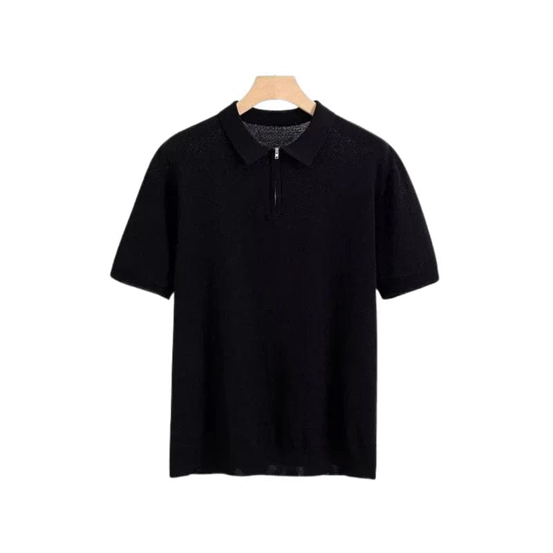 **Polo Old Money Marbella à Fermeture Éclair** Black / S