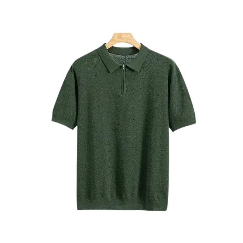 **Polo Old Money Marbella à Fermeture Éclair** Dark Green / S