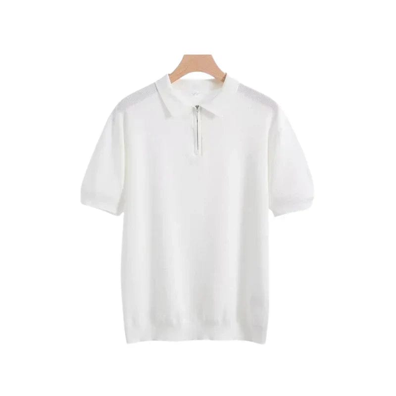 **Polo Old Money Marbella à Fermeture Éclair** White / S