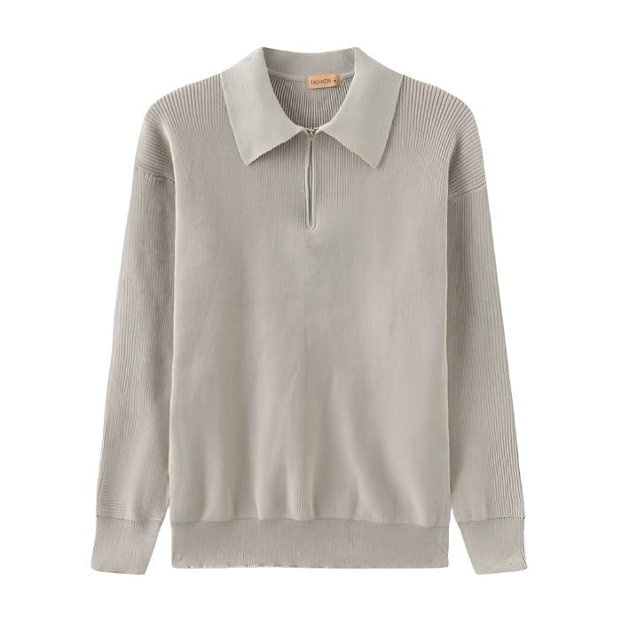 **Pull à zip "Old Money" Cesare** Light Gray / S