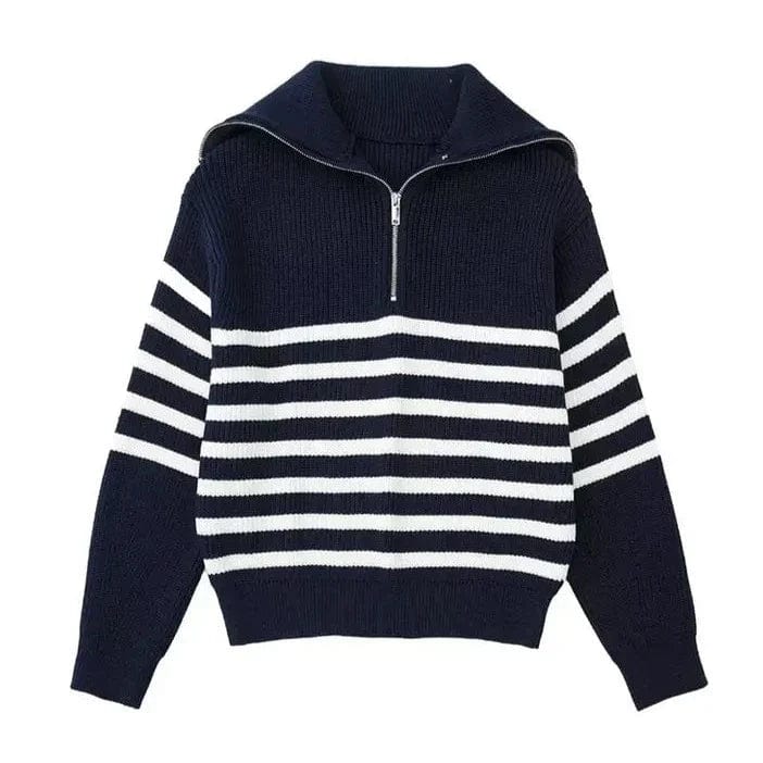 **Pull-over à rayures Old Money** S / Navy Striped