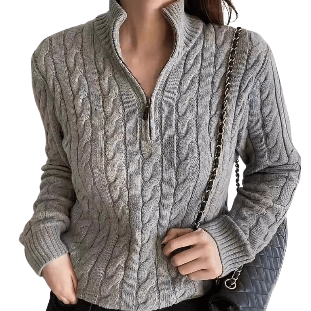 **Pull-over Old Money pour femmes - Verbier à zip**