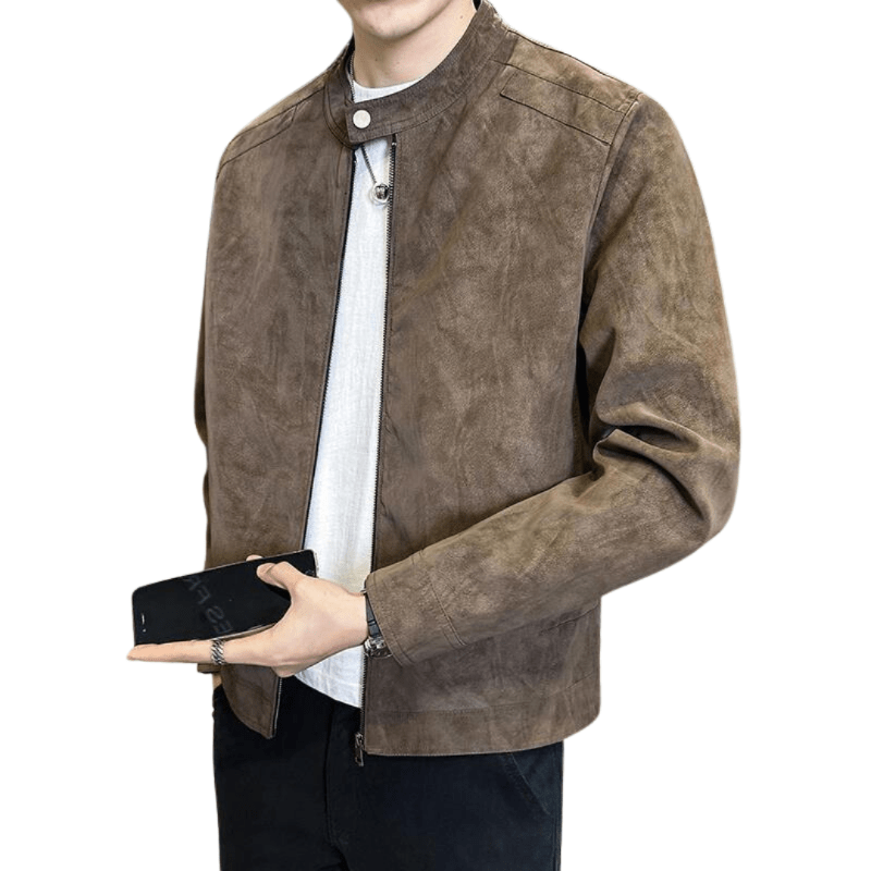 **Veste en Suede "Old Money" - Élégance Hivernale** Brown / S Jacket